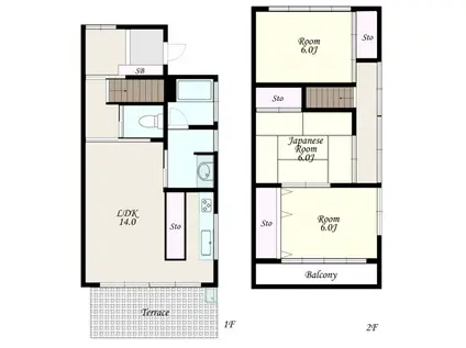 エステート泉(3LDK/2階)の間取り写真