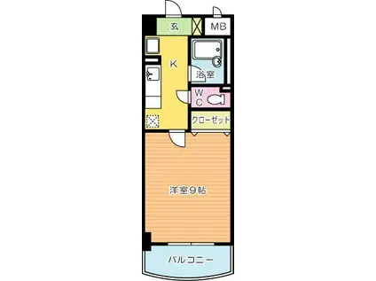 WINGS片野II(1K/8階)の間取り写真