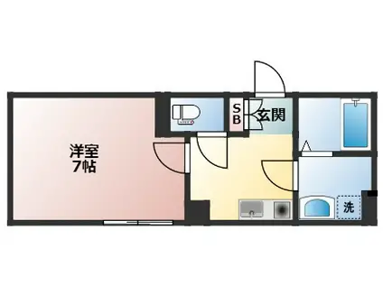 アーバンテラス川崎(1K/3階)の間取り写真