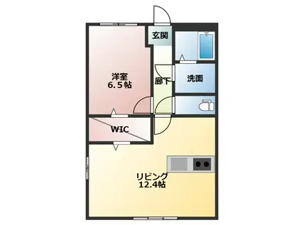 AGREABLE(1LDK/1階)の間取り写真