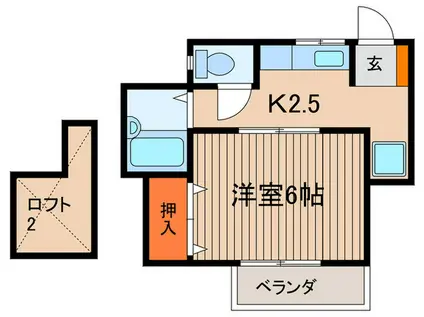 7HEIGHT(1K/2階)の間取り写真