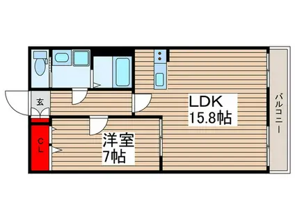 スプリングハイツ(1LDK/2階)の間取り写真