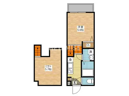 STEP(1SK/2階)の間取り写真