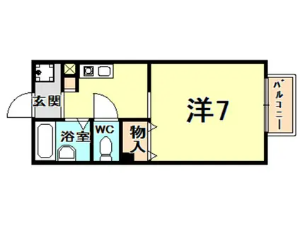 エスペーロ甲東II(1K/1階)の間取り写真