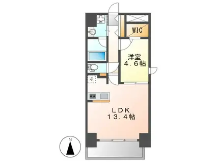 スリーアイランドタワー名駅北(1LDK/2階)の間取り写真