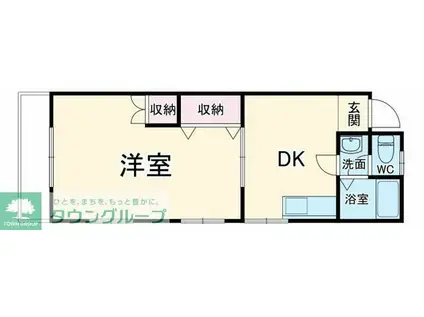 クロスコーポII(1DK/1階)の間取り写真