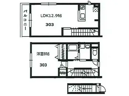 FIORE尾久(1LDK/3階)の間取り写真