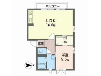 フレグランス蘭(1LDK/2階)の間取り写真