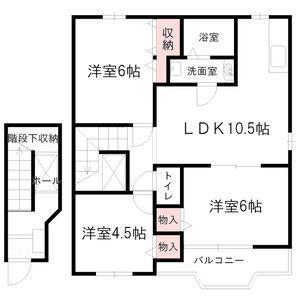 ソレイユルヴァンC(3LDK/2階)の間取り写真