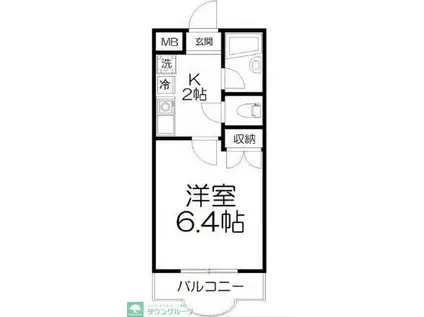 フォーラム登戸(1K/3階)の間取り写真