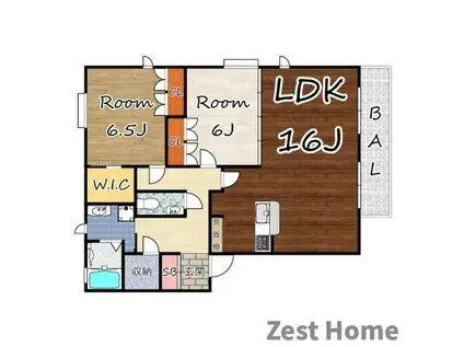 DAIKENN武庫之荘オスト(2LDK/2階)の間取り写真