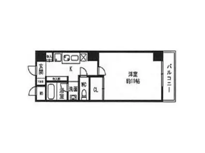 アンジュフローリア(1K/8階)の間取り写真