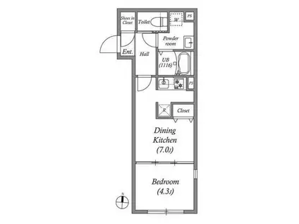LUORE IKEGAMI II(1DK/3階)の間取り写真