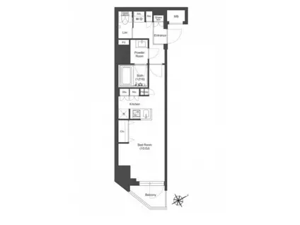 コンフォリア門前仲町サウス(ワンルーム/2階)の間取り写真