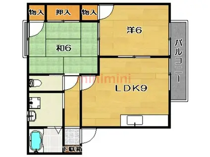 スウィートオクトパス(2LDK/1階)の間取り写真