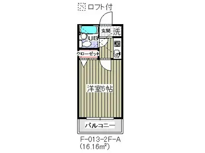 ローズアパートB棟(1K/2階)の間取り写真