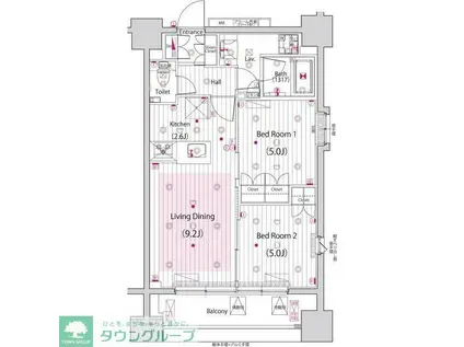 ガーラ・アヴェニュー浅草(2LDK/10階)の間取り写真