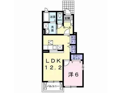 グレイトII(1LDK/1階)の間取り写真