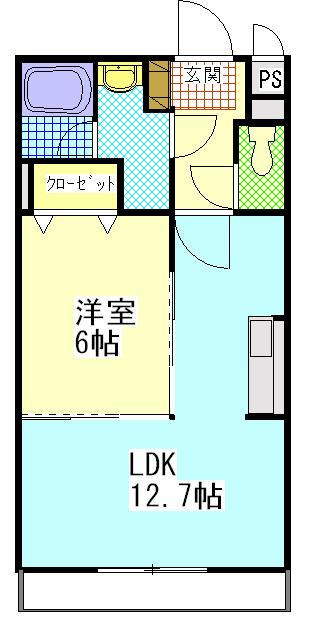 ＪＲ東海道本線 愛野駅(静岡) 徒歩6分 4階建 築21年(1LDK/4階)の間取り写真
