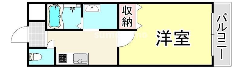 サンブルーム(1K/1階)の間取り写真