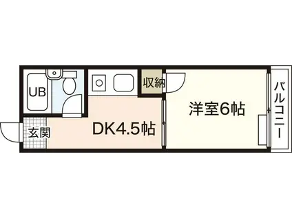 第3山本ビル(1DK/4階)の間取り写真