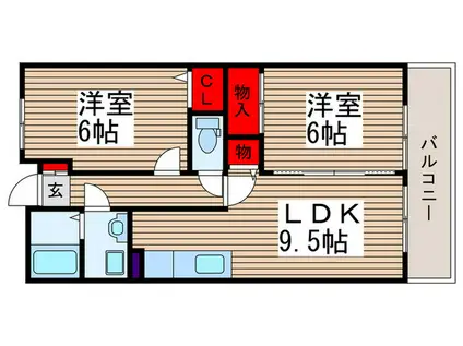 サンハイツ荒巻(2LDK/2階)の間取り写真
