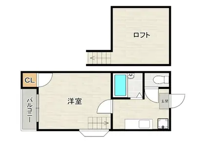 N&N竹下(1K/2階)の間取り写真