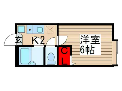 サブウエイ北綾瀬-B(1K/2階)の間取り写真