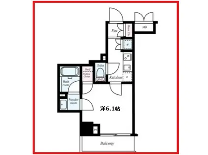 パレスデュディオ文京根津(1K/6階)の間取り写真