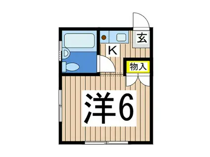 エヌ・アンド・エヌ(1K/2階)の間取り写真