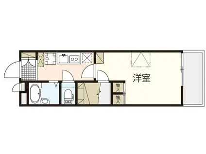 レオパレスプラスアルファ吉島(1K/2階)の間取り写真