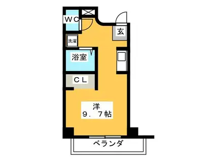 エスモア銀座イースト(ワンルーム/2階)の間取り写真