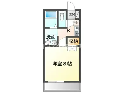 アンプルール フェール TSUGE(1K/1階)の間取り写真