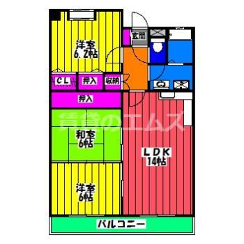 サン・トルース博多(3LDK/5階)の間取り写真