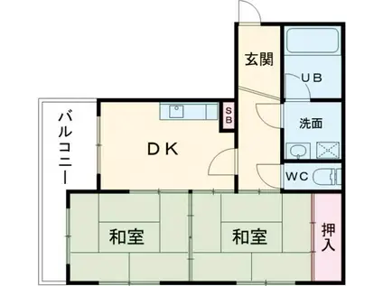 森塚第7マンション(2DK/2階)の間取り写真