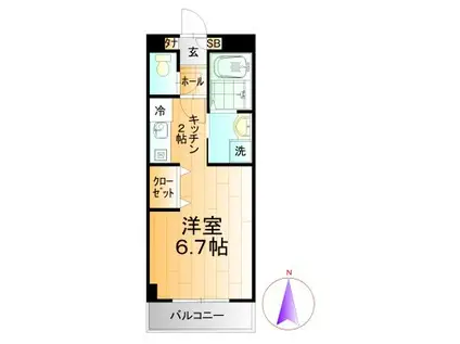 グレイス西東京(ワンルーム/3階)の間取り写真