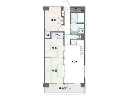 クリーンピア米子加茂町(3LDK/8階)の間取り写真
