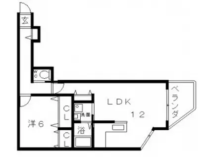 FUMOSE西田辺(1LDK/4階)の間取り写真