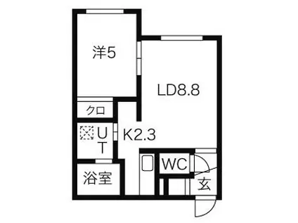 カーサ・ドマーニ(1LDK/2階)の間取り写真
