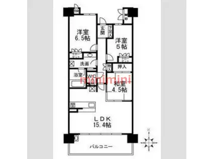 シャリエ茨木(3LDK/5階)の間取り写真