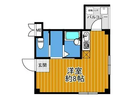 ＪＲ片町線 住道駅 徒歩7分 9階建 築19年(ワンルーム/5階)の間取り写真