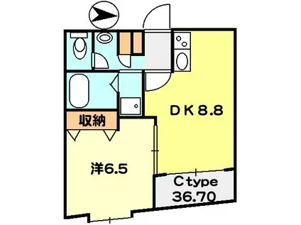 T-NET フローラ和光(1DK/1階)の間取り写真