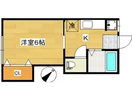 カーサベルダ(1K/1階)の間取り写真