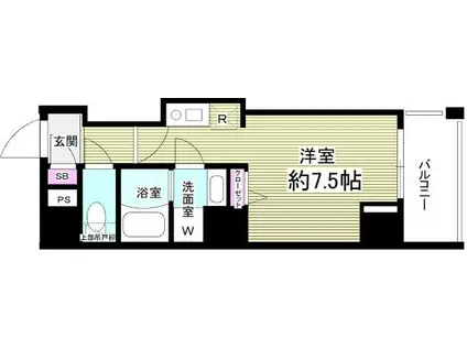 GLANZ門前仲町(ワンルーム/6階)の間取り写真