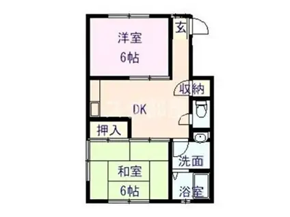 コーポ田辺(2DK/2階)の間取り写真