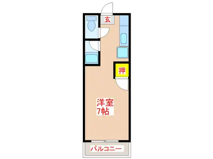 サンシャイン86(ワンルーム/3階)の間取り写真