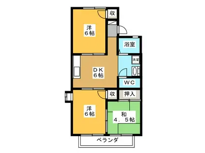エル宮浦(3DK/2階)の間取り写真