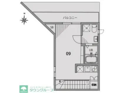 薫木荘(1DK/2階)の間取り写真