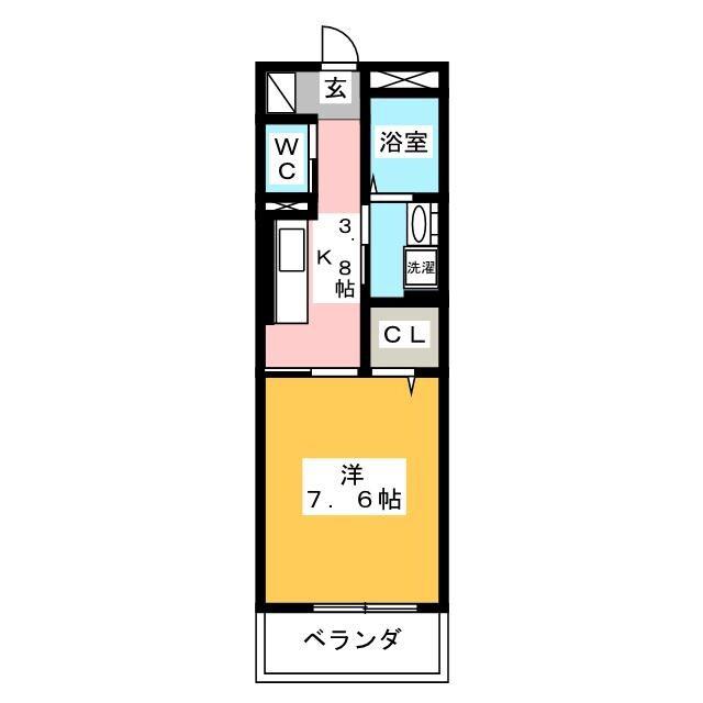 CASSINO(1K/2階)の間取り写真