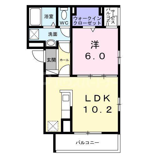 東武伊勢崎線 梅島駅 徒歩17分 3階建 築1年(1LDK/2階)の間取り写真
